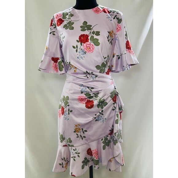 KEEPSAKE Pretty One Mini Romantic Dress Lilac Floral SIZE SMALL Retail $185 - Picture 3 of 13